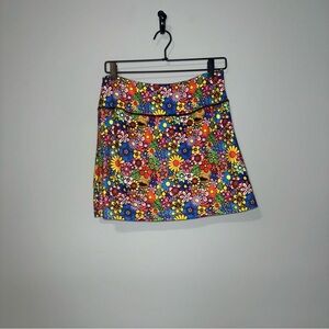 Fulbelle Womens Floral Daisy Athletic Skort Multicolor Retro Tennis Skirt Size M